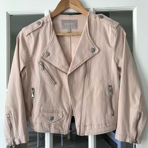 Banana Republic cropped blush color denim jacket